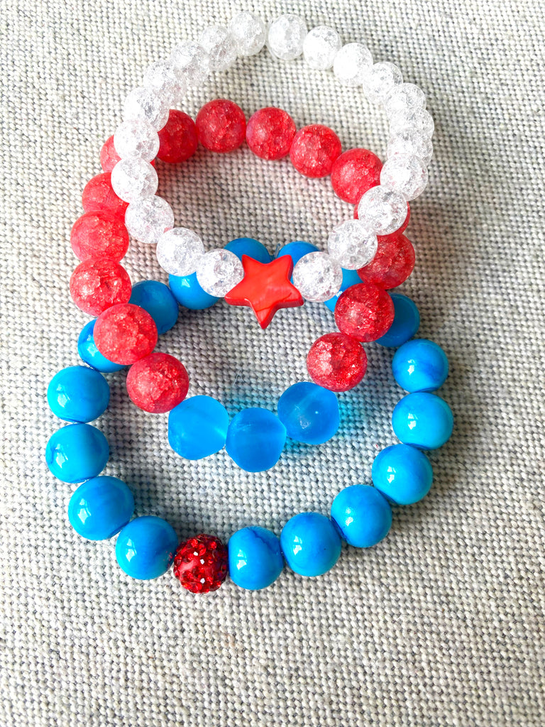 Red and Blue Bead Bracelet