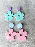 Mint Acrylic Flower Earrings