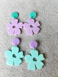 Mint Acrylic Flower Earrings