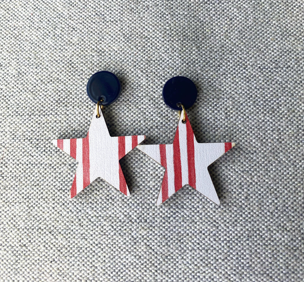 Red, White, and Blue Star Earrings