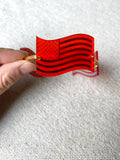 Red Flag Acrylic Wire Bangle