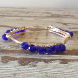 Blue Crystal Wire Bangle