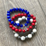 Red, White and Blue Bracelet Stack