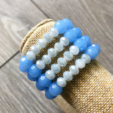 Blue and Gray Beaded Bracelets