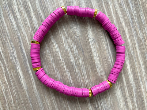 Purple Vinyl Heishi Bead Bracelet