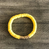 Yellow Vinyl Heishi Bead Bracelet
