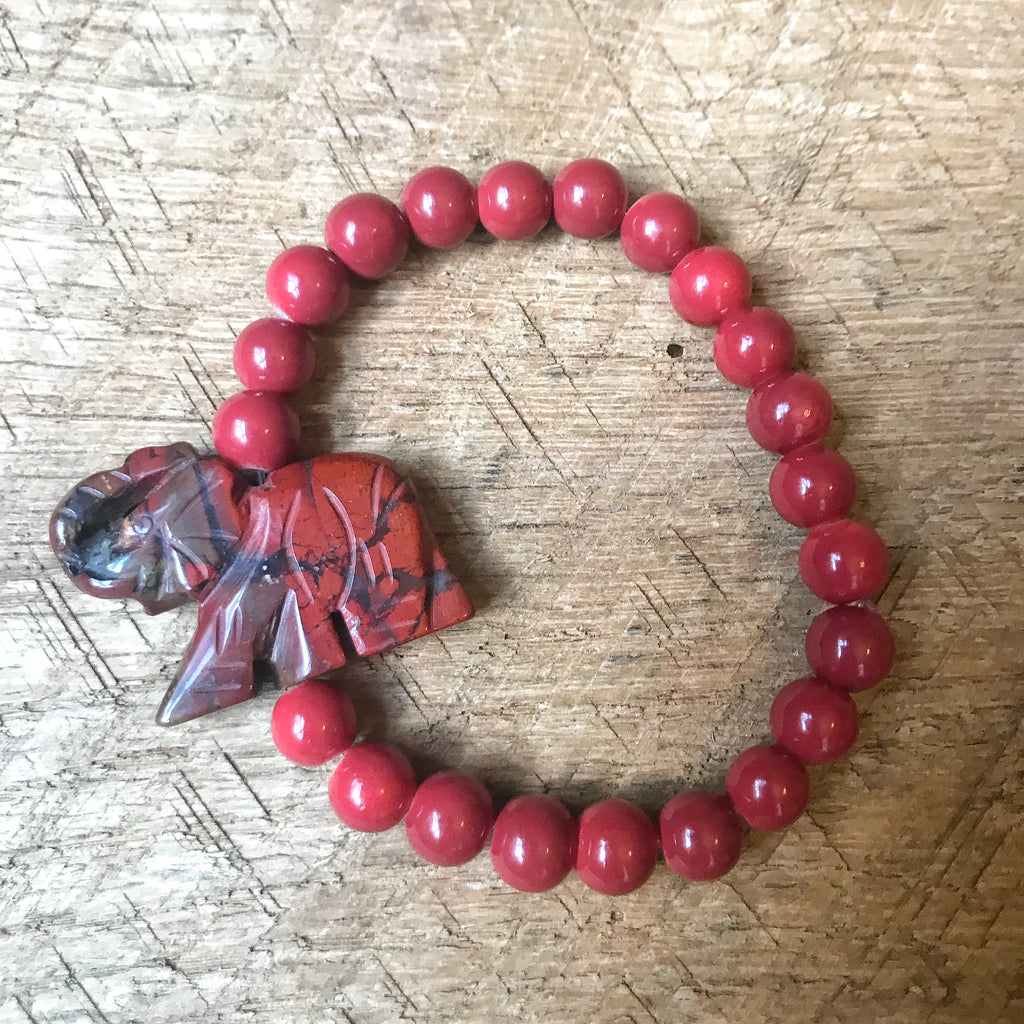 Crimson Elephant Bracelet