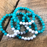 Turquoise and White Howlite Beaded Bracelets