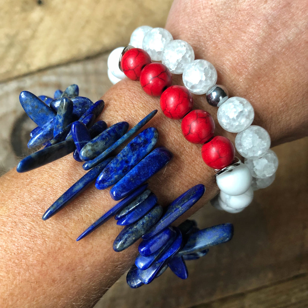 Red White and Blue Bracelet Stack