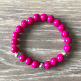 Pink and Blue Beaded Bracelet Stack