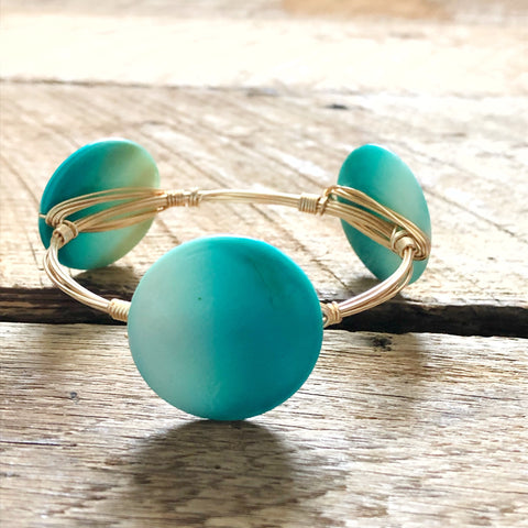 Turquoise Ombré Bead Bangle