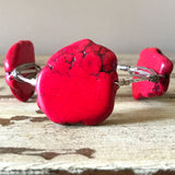 Red jasper slab wire wrap bracelet