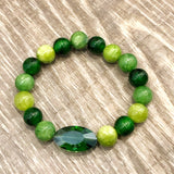 Green Crystal Beaded Bracelet