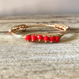 Red Crystal Wire Wrap Bangle