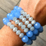 Blue and Gray Beaded Bracelets