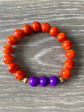 Orange and Purple Beaded Bracelet