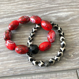 Red and Black Beaded Bracelet