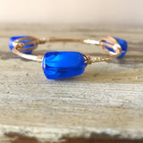 Small Blue Acrylic Bead Bangle