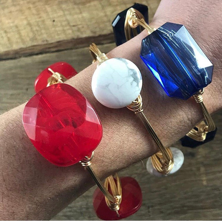 Red, White, and Blue Bangle Stack