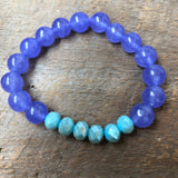 Purple and Turquoise Beaded Bracelet