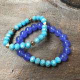 Purple and Turquoise Beaded Bracelet